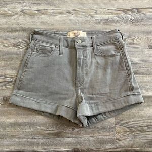 Gray High Waisted Jean Shorts